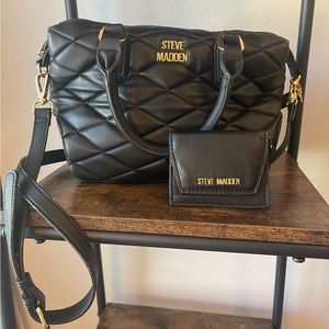 Steve Madden Hand Bag with Removable Shoulder Strap and Card Holder